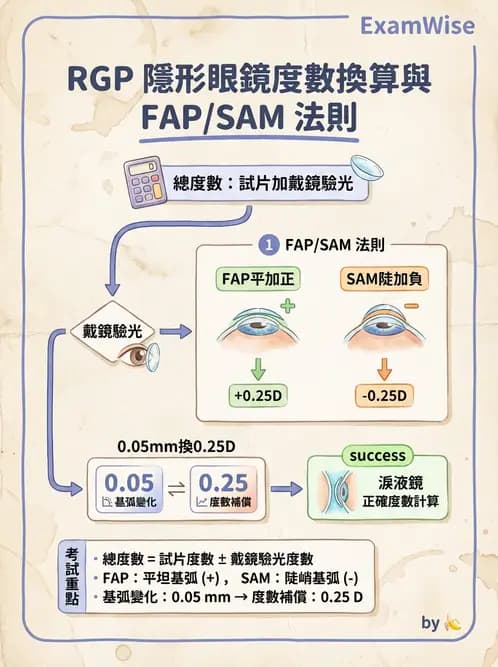 驗光師 - 硬式隱形眼鏡度數與散光計算 - AI 圖文解析預覽