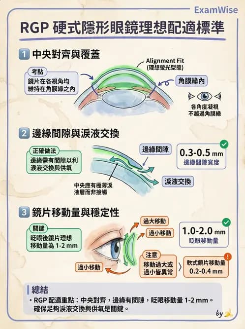 驗光師 - 硬式隱形眼鏡驗配與螢光判讀 - AI 圖文解析預覽