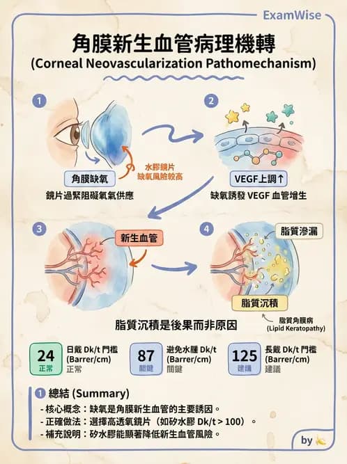 驗光師 - 角膜染色與輪部血管化 - AI 圖文解析預覽