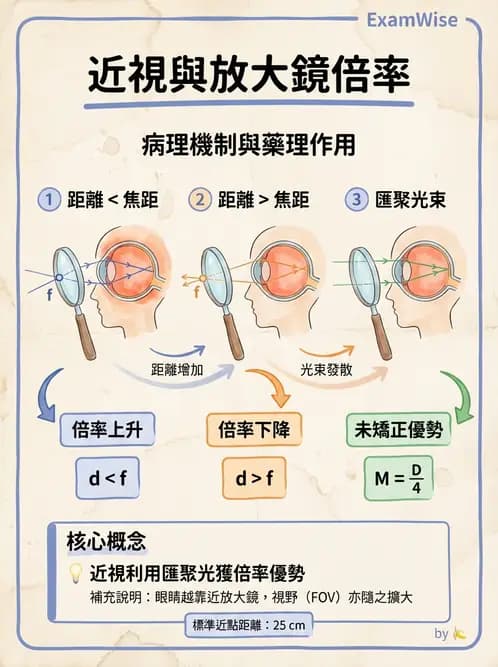 驗光師 - 放大原理與近距離光學計算 - AI 圖文解析預覽