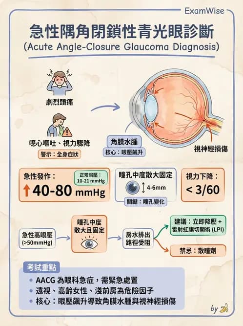 驗光師 - 青光眼分類、病因與危險因子 - AI 圖文解析預覽