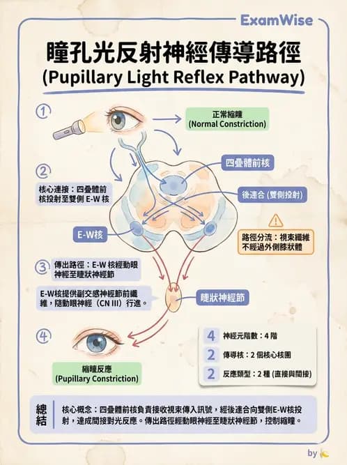驗光生 - 視覺傳導路徑與瞳孔反射 - AI 圖文解析預覽