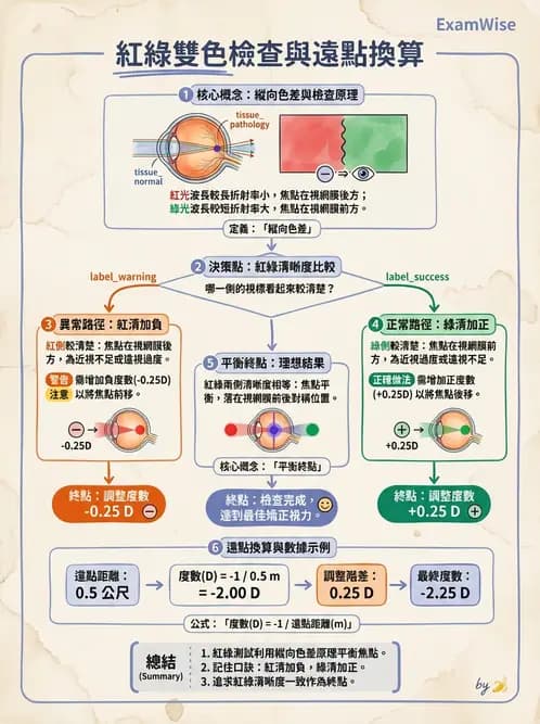 驗光生 - 球面度數確認與紅綠測試 - AI 圖文解析預覽