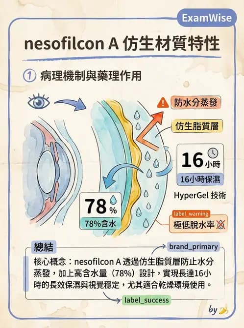 驗光生 - 軟式鏡片FDA分類、離子性與沉積物特性 - AI 圖文解析預覽