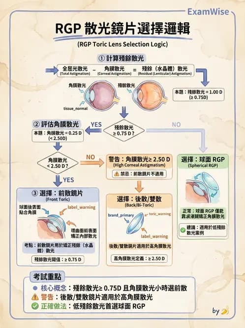 驗光生 - 散光分析、鏡型選擇與軟式散光驗配 - AI 圖文解析預覽
