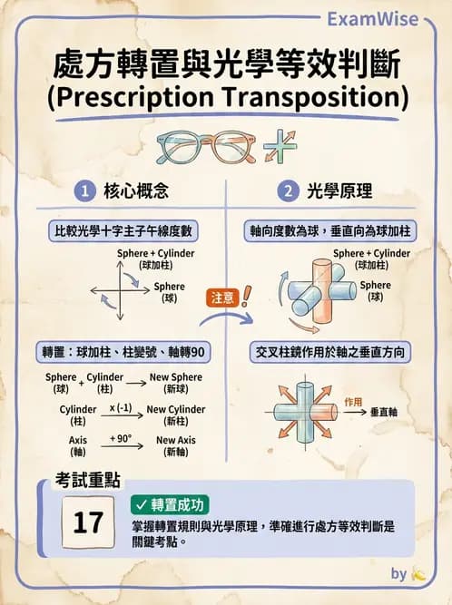 驗光生 - 光學十字讀寫與處方等效轉換 - AI 圖文解析預覽