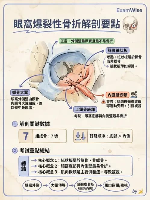 驗光生 - 眼窩骨解剖、眼瞼與結膜 - AI 圖文解析預覽