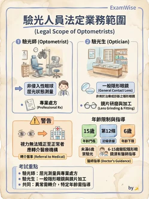 驗光生 - 驗光人員業務範圍與未成年人驗光規定 - AI 圖文解析預覽