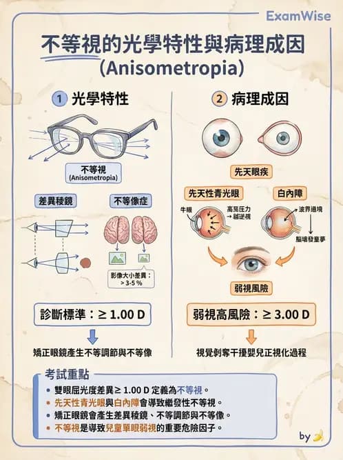 驗光生 - 散光分類、不等視與不等像 - AI 圖文解析預覽
