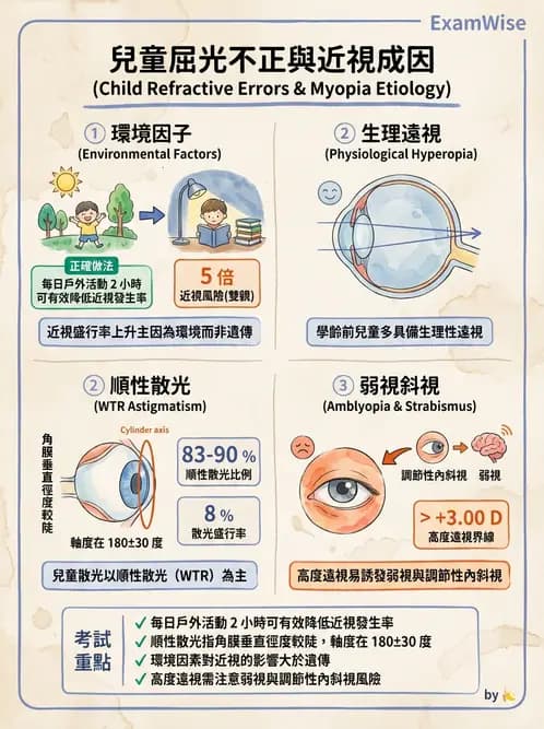驗光生 - 近視與遠視的分類、成因及眼球光學基礎 - AI 圖文解析預覽