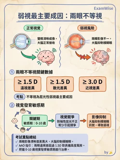驗光生 - 散光分類、不等視與不等像 - AI 圖文解析預覽