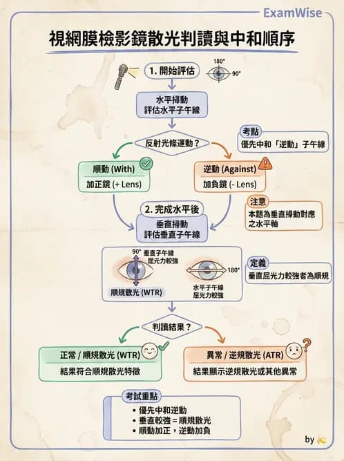 驗光生 - 視網膜檢影鏡操作原理、判讀與特殊檢查 - AI 圖文解析預覽
