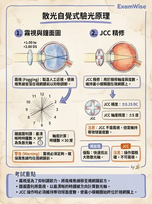 驗光生 - 散光鐘面圖與圖形法檢查 - AI 圖文解析預覽