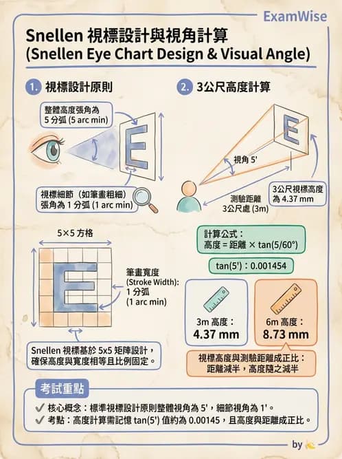 驗光生 - 視力表原理、記錄與對比敏感度 - AI 圖文解析預覽