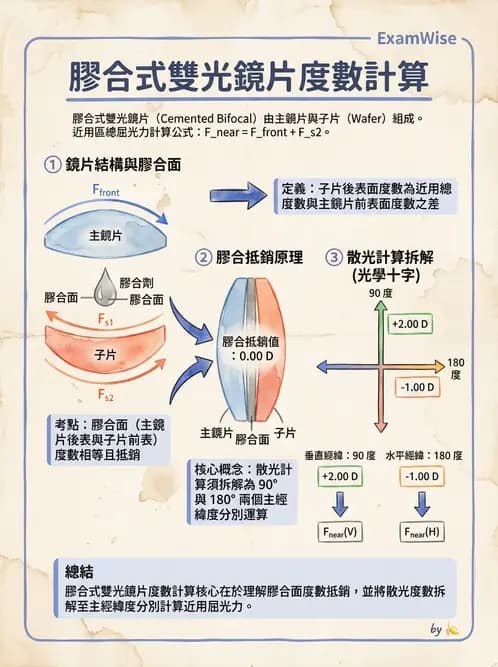 驗光生 - 鏡片設計、基弧選擇、雙光與漸進多焦點鏡片 - AI 圖文解析預覽
