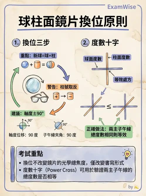 驗光生 - 光學十字讀寫與處方等效轉換 - AI 圖文解析預覽