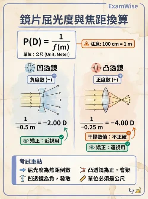 驗光生 - 薄透鏡成像特性與光線追跡 - AI 圖文解析預覽