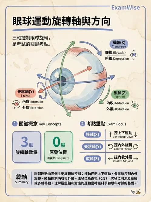 驗光生 - 眼外肌解剖與運動神經支配 - AI 圖文解析預覽