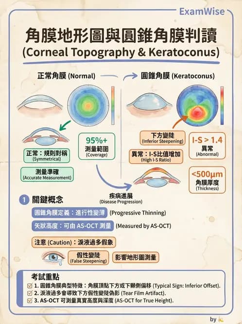 驗光生 - 角膜弧度與地形圖檢查 - AI 圖文解析預覽