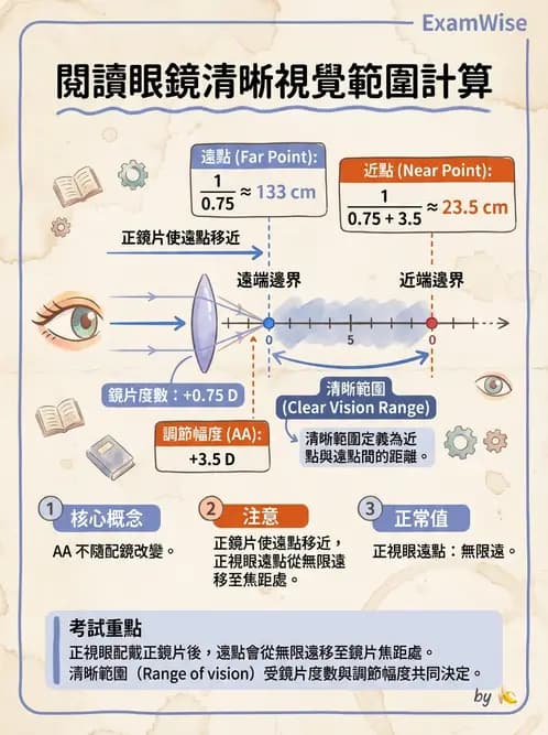 驗光生 - 老花眼基礎概念與調節幅度 - AI 圖文解析預覽