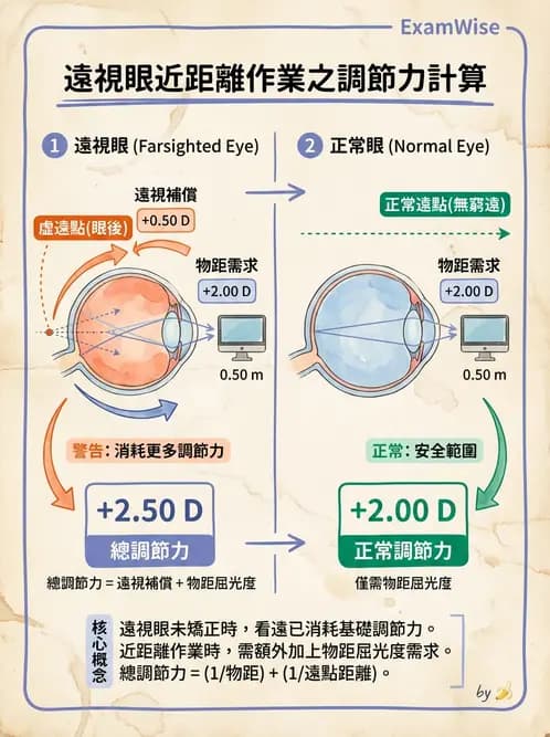 驗光生 - 老花眼基礎概念與調節幅度 - AI 圖文解析預覽