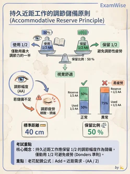 驗光生 - 老花眼基礎概念與調節幅度 - AI 圖文解析預覽