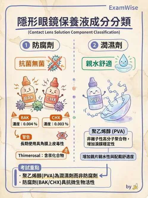 驗光生 - 隱形眼鏡護理液成分與防腐劑 - AI 圖文解析預覽