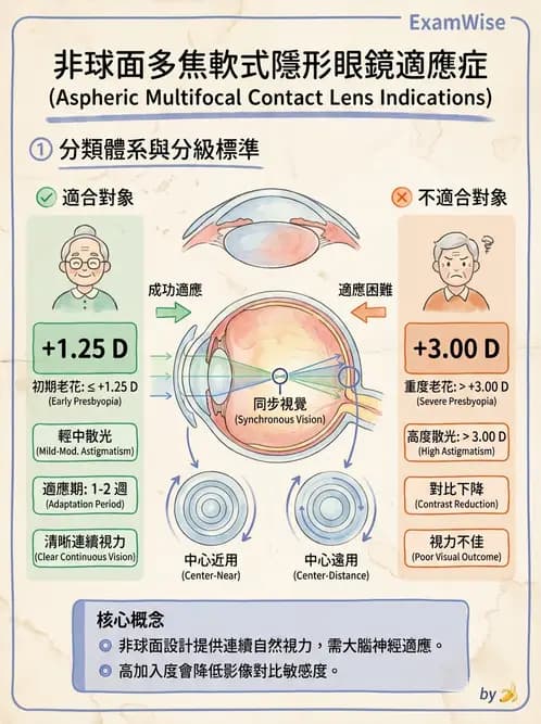 驗光生 - 老花隱形眼鏡光學設計原理 - AI 圖文解析預覽