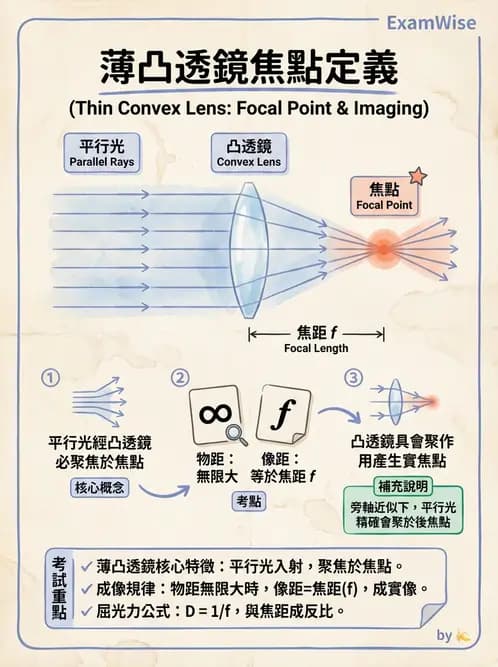 驗光生 - 薄透鏡成像特性與光線追跡 - AI 圖文解析預覽