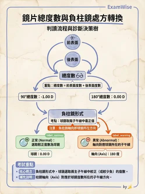 驗光生 - 光學十字讀寫與處方等效轉換 - AI 圖文解析預覽