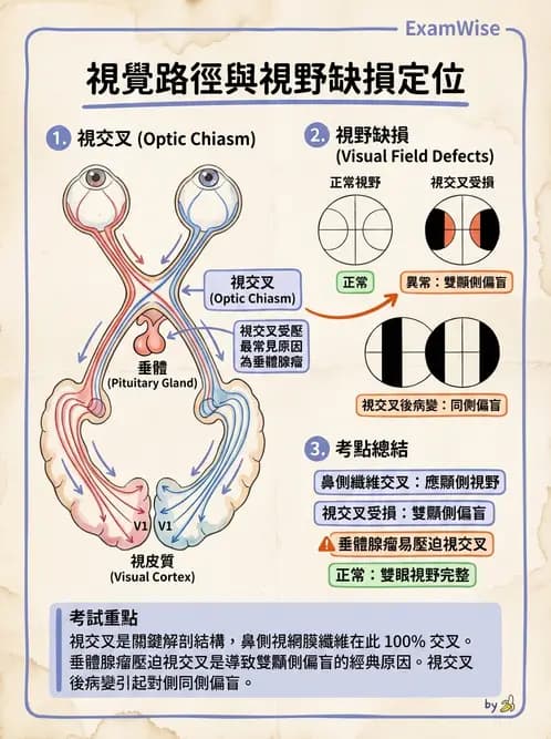 驗光生 - 視覺傳導路徑與瞳孔反射 - AI 圖文解析預覽