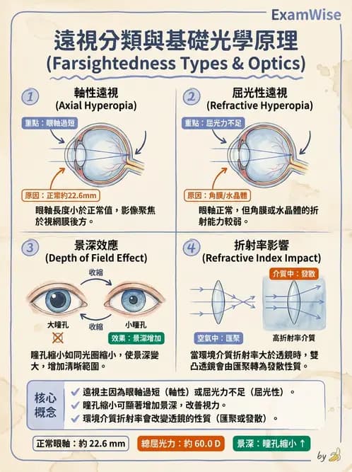 驗光生 - 近視與遠視的分類、成因及眼球光學基礎 - AI 圖文解析預覽