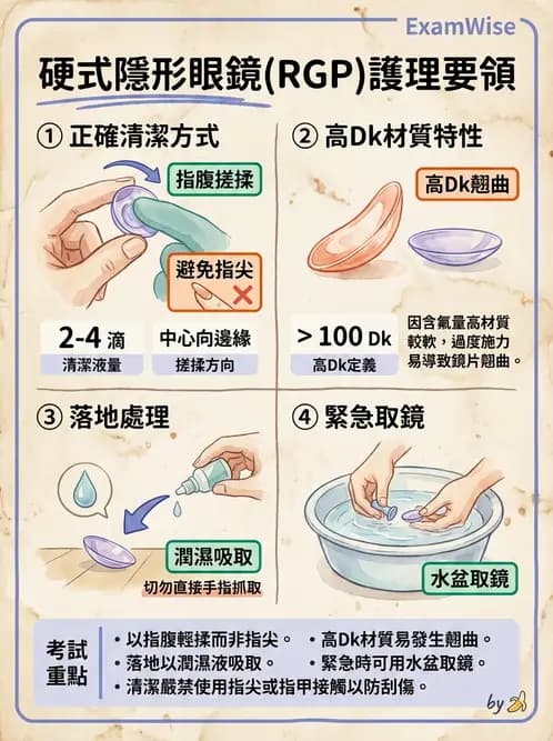 驗光生 - 隱形眼鏡護理操作與患者衛教 - AI 圖文解析預覽