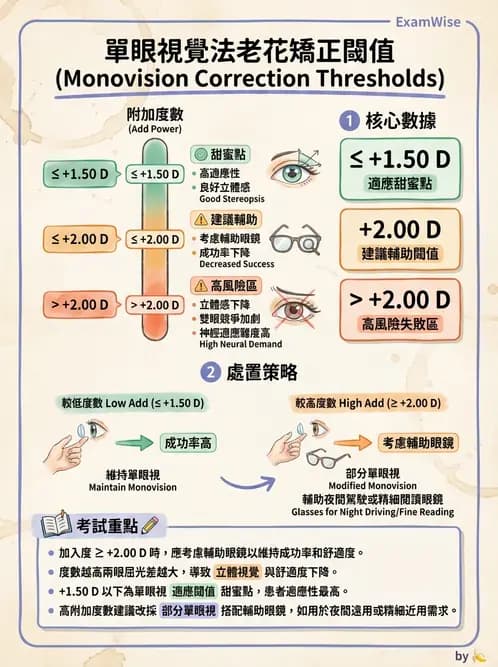 驗光生 - 單眼視覺法(Monovision)原理與驗配 - AI 圖文解析預覽