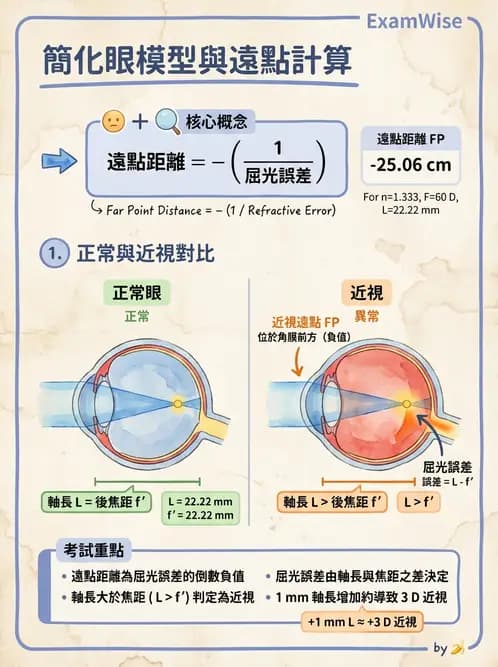 驗光生 - 屈光不正基礎:近視、遠視與視網膜影像 - AI 圖文解析預覽