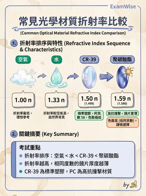 驗光生 - 鏡片材質特性與光學性質 - AI 圖文解析預覽