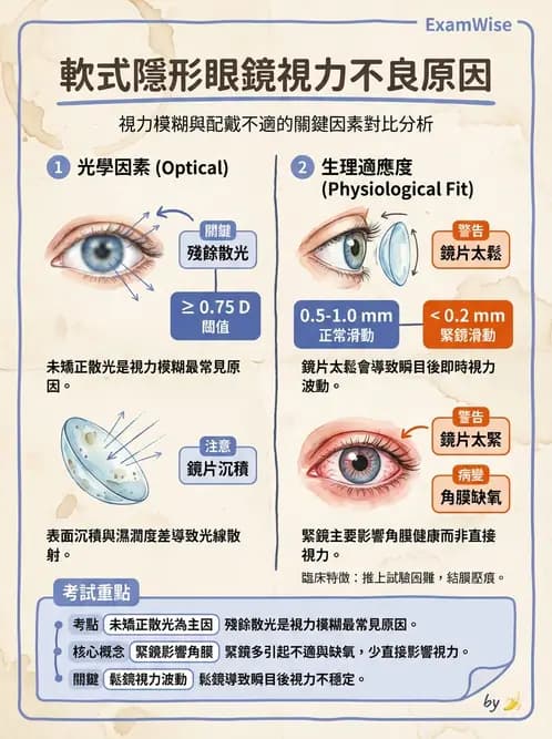 驗光生 - 隱形眼鏡與框架眼鏡頂點距離度數換算 - AI 圖文解析預覽