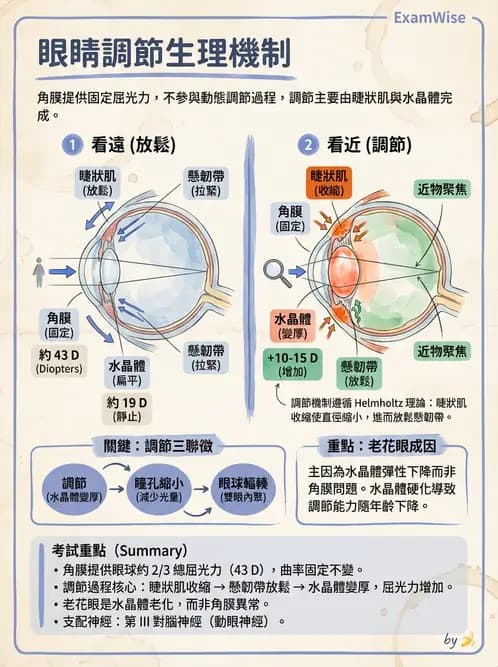 驗光生 - 視覺傳導路徑與瞳孔反射 - AI 圖文解析預覽