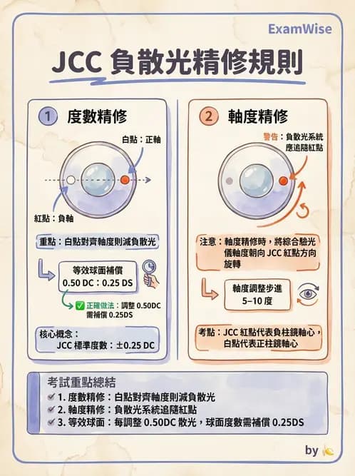 驗光生 - 傑克森交叉圓柱鏡與裂孔板操作 - AI 圖文解析預覽