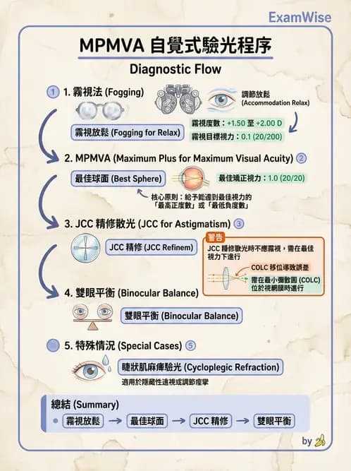 驗光生 - 球面度數確認與紅綠測試 - AI 圖文解析預覽