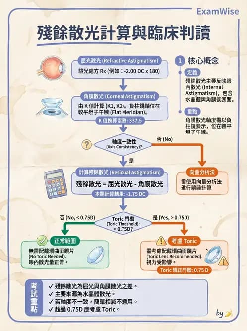驗光生 - 散光分析、鏡型選擇與軟式散光驗配 - AI 圖文解析預覽