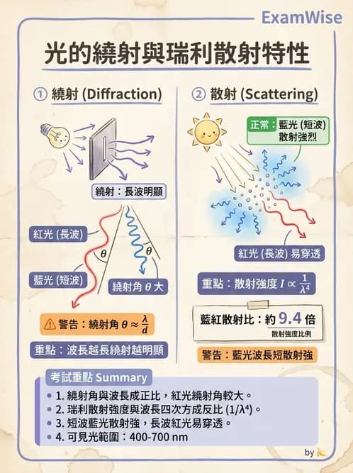 驗光生 - 光的折射定律、全反射與散射現象 - AI 圖文解析預覽