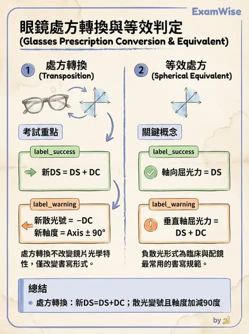 驗光生 - 光學十字讀寫與處方等效轉換 - AI 圖文解析預覽
