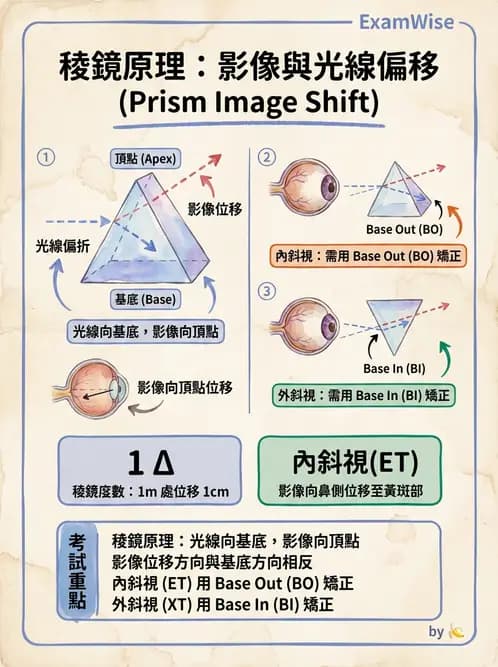 驗光生 - 稜鏡基本原理與光學 - AI 圖文解析預覽