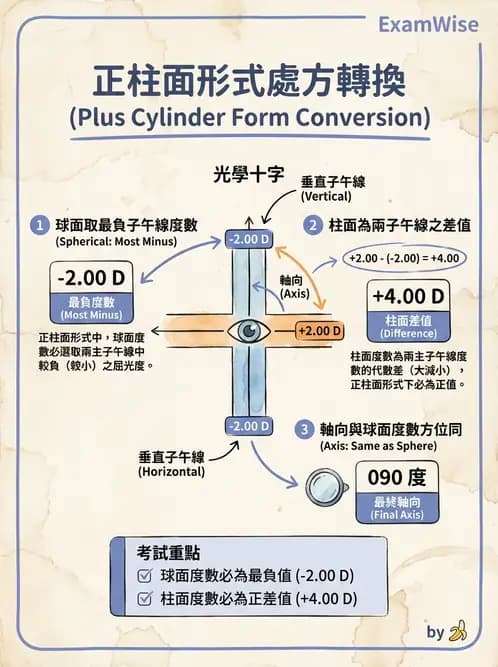 驗光生 - 光學十字讀寫與處方等效轉換 - AI 圖文解析預覽