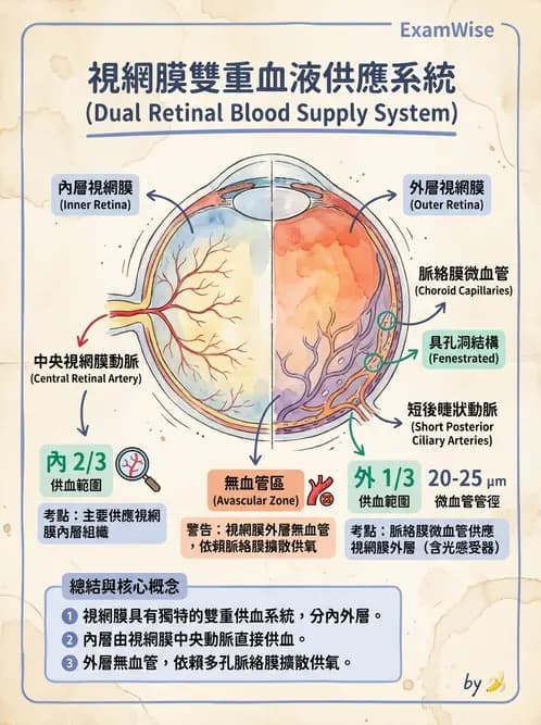 驗光生 - 眼部血液供應、脈絡膜與玻璃體 - AI 圖文解析預覽