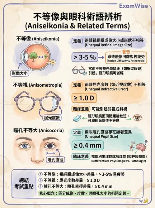 驗光生 - 散光分類、不等視與不等像 - AI 圖文解析預覽