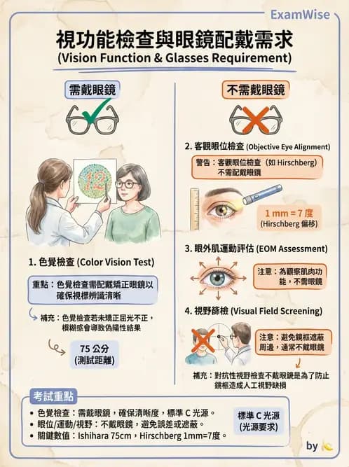 驗光生 - 針孔視力、色覺與視野篩檢 - AI 圖文解析預覽