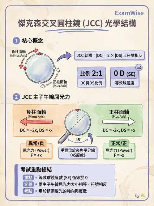 驗光生 - 傑克森交叉圓柱鏡與裂孔板操作 - AI 圖文解析預覽