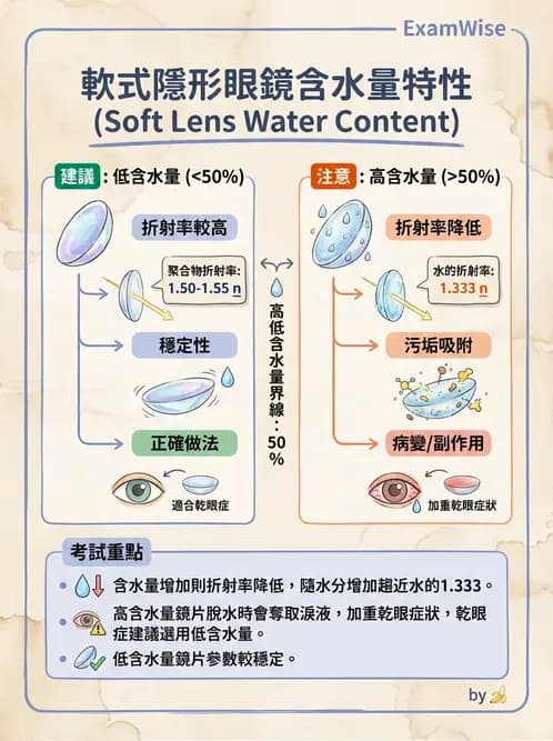 驗光生 - 鏡片材質特性與透氧性 - AI 圖文解析預覽